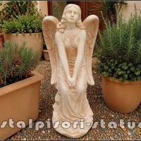 Statueta ingeras mare, galben patinat, model S9.