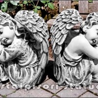Set statuete ingerasi adormiti, gri patinat, model S22.