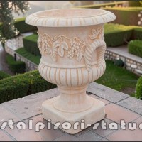 Vaza flori vita-de-vie, galben patinat, model V4.