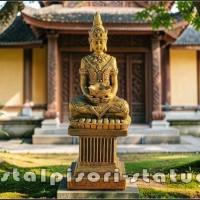 Statueta Buddha Kwan Yin, auriu antichizat, model S8 (2).