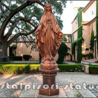 Statueta fecioara Maria, aramiu antichizat, model S97.