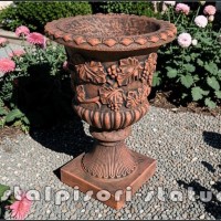 Vaza ornament cu picior, terracotta patinat, model V1.