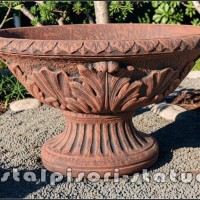 Vaza mare, ornament stejar, terracotta antichizat, model V5.
