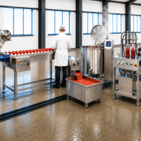 Linie profesionala pentru procesarea rosiilor – suc de rosii, bulion si pasta de tomate
