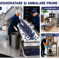 Linie completa pentru procesarea si deshidratarea prunelor