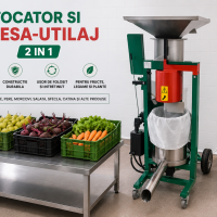 Zdrobitor si presa pentru suc de mere, pere, morcovi, sfecla, alte fructe si legume- Utilaj 2IN1