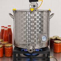Cazan de fierbere cu amestecare pentru gem, dulceata, zacusca, bulion, pasta de rosii, supe, tocane