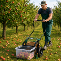 Colector manual pentru mere, caise, piersici si alte fructe – recoltare rapida de pe sol din livada