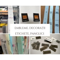 Etichete textile, etichete autocolante, embleme metal, panglici personalizate.