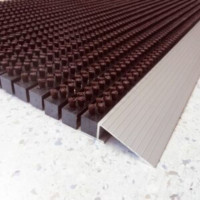 Covor intrare maro cu profil din aluminiu(785 x 475 mm)|ABI