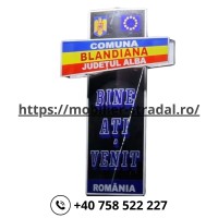 Totem intrare-iesire localitate din inox #T308