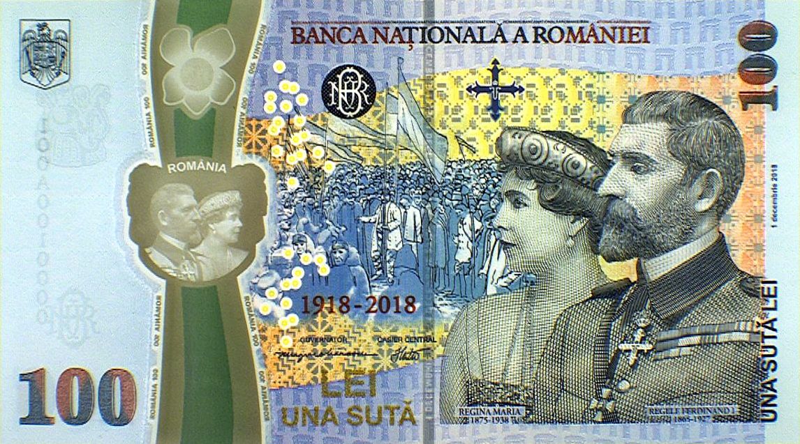 bancnota 100 lei centenar avers