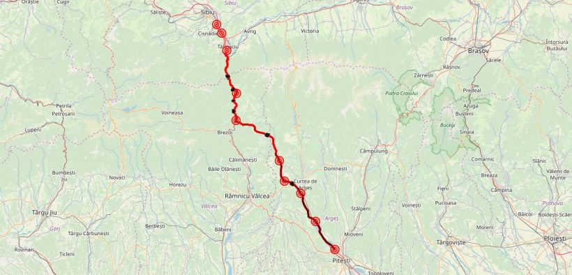 traseu autostrada Pitsti-Sibiu